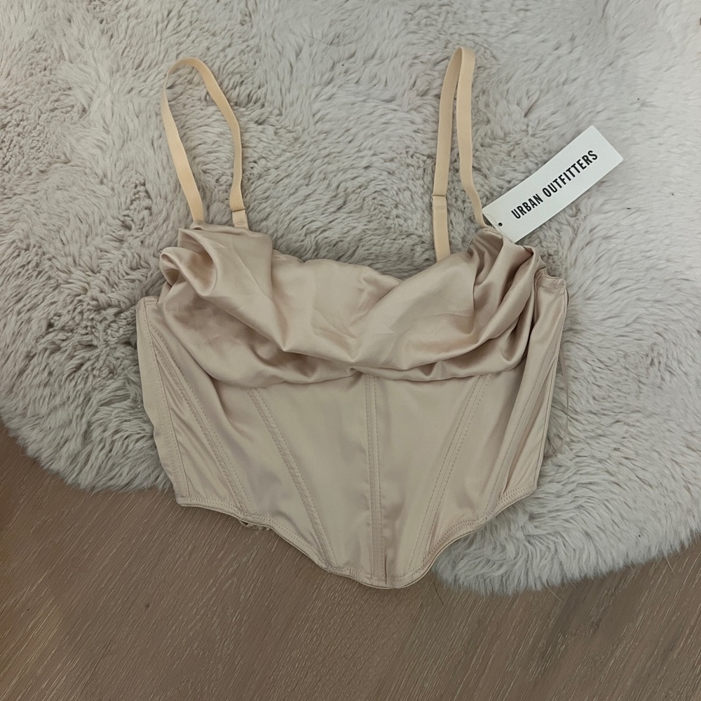 Urban Outfitters Nude Satin Corset Top
